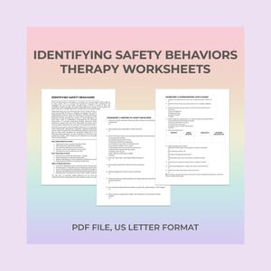 Safety Behaviors, Anxiety Worksheet, Avoidance Patterns, Emotional Safety, Exposure Practice, Coping Behaviors, Fear Response, Inner Growth