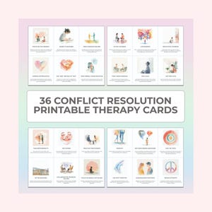 Conflict Resolution Therapy Cards, Couples, Family, Interpersonal Therapy, Printable, Counselling Worksheet, Mental Health Visual PDF image 1