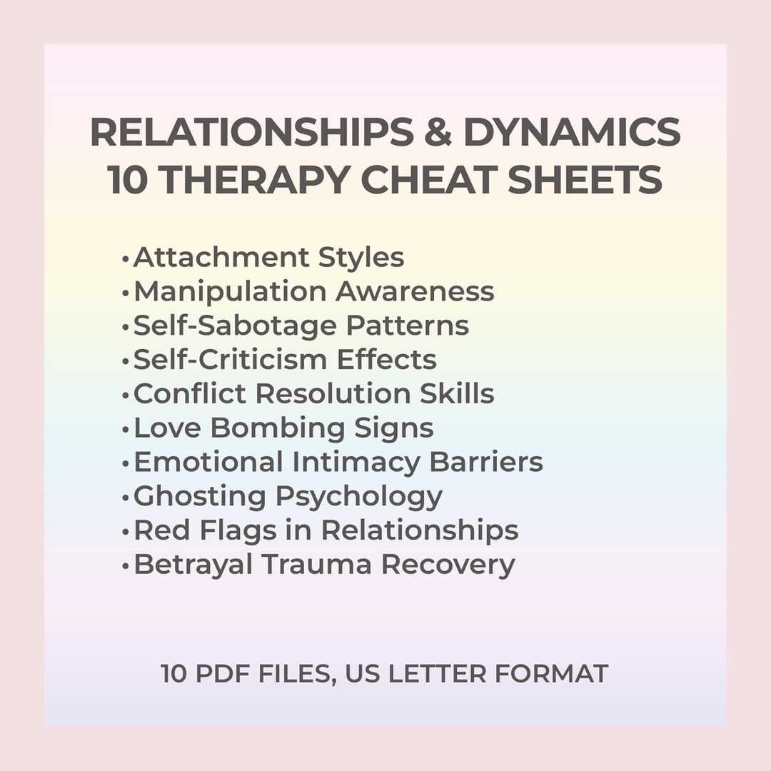 Relationship Therapy Cheat Sheets Couples Communication Emotional ...