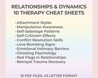 Relationship Therapy Cheat Sheets Couples Communication Emotional Connection Conflict Scripts Healthy Boundaries Social Dynamics PDF Guide