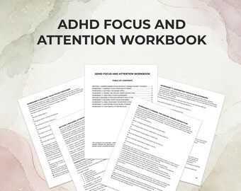 ADHD Focus Workbook Executive Function Worksheets Attention Skills Distraction Triggers Self Regulation Coping Tools Therapy Printable PDF