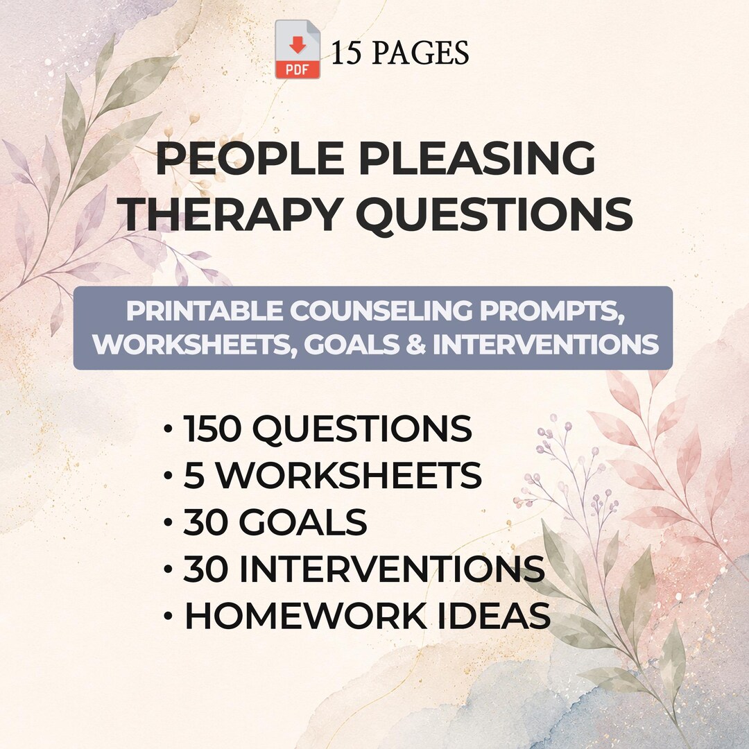 People Pleasing Therapy Worksheets Boundary Setting Workbook Self ...