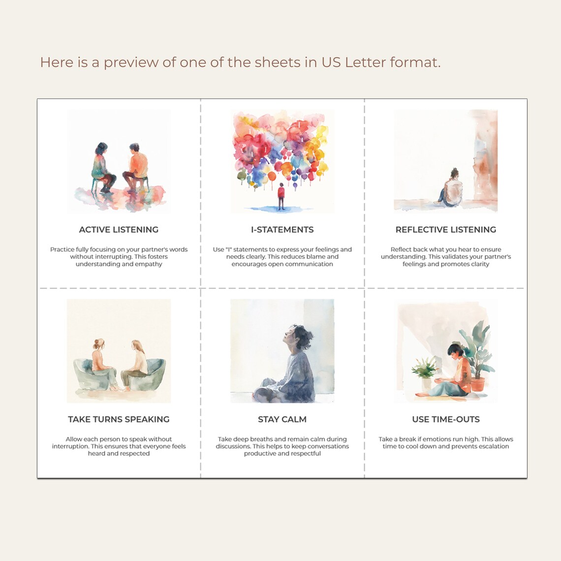 Conflict Resolution Visual Pdf Conflict Resolution Therapy Cards, Couples, Family, Interpersonal ...