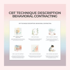 Behavioral Contracting, CBT Technique, CBT Therapy, Cognitive-Behavioral Worksheet, Therapist Aid, Therapy Technique, Therapy Worksheets PDF