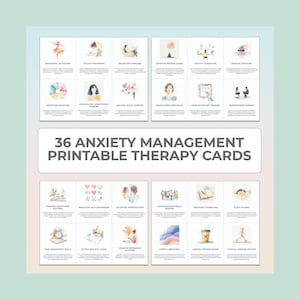 Anxiety Management Therapy Cards, CBT Therapy Cards, Exposure Therapy Cards, Printable Therapy Cards, Therapy Worksheet,Cognitive-Behavioral
