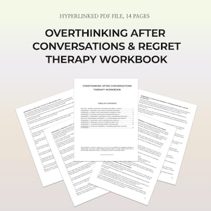 Post Conversation Anxiety Workbook Printable CBT Therapy Worksheets Social Overthinking Reset Rumination Inner Critic Journal Digital PDF