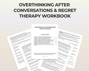 Post Conversation Anxiety Workbook Printable CBT Therapy Worksheets Social Overthinking Reset Rumination Inner Critic Journal Digital PDF