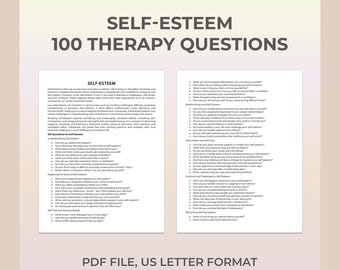Self-Esteem Therapy Questions, Self-Worth, Confidence,Self-Acceptance,Personal Growth,Self-Love, Inner Strength, Resilience, Self-Compassion