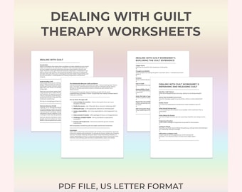 Guilt Worksheet, Cope With Guilt, Therapy Printable, Self Forgiveness, Guilt Processing, Mental Health, Trauma Recovery, Therapist Resource