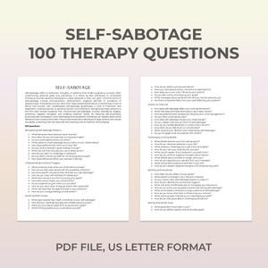 Self-Sabotage Therapy Questions, Self-Doubt, Limiting Beliefs, Procrastination, Perfectionism, Fear Of Failure, Self-Awareness, Self-Worth