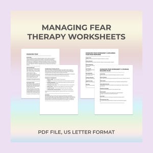Fear Worksheet, Manage Fear, Therapy Worksheet, CBT Fear Tool, Emotional Awareness, Grounding, Trauma Therapy, Fear Triggers, Coping Skills