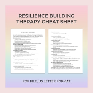 Resilience Building, Resilience Therapy, Resilience Training, Resilience Skills, Resilience Counseling, Resilience Exercises, Therapy Sheet