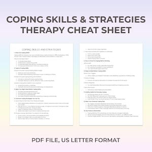Stress Management, Coping Mechanisms, Resilience Building, Emotional Coping, Healthy Coping, Coping Techniques, Therapy Cheat Sheet