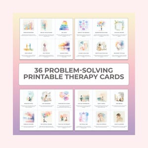 Problem Solving Therapy Flashcards Printable Worksheets Coping Skills Cognitive Behavioral Techniques and Psychotherapy Sessions PDF