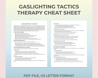Gaslighting Tactics, Manipulative Behavior, Recognize Gaslighting, Gaslighting Effect, Psychological Abuse,Toxic Relationship, Therapy Sheet