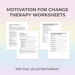 Motivation Worksheet, Behavior Change, Stages Of Change, Readiness To Change, MI Therapy, Goal Planning, Self Improvement,Сounseling Support