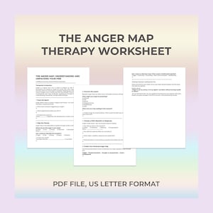 Anger Worksheet, Anger Triggers, Printable Therapy Worksheet Anger Awareness, Emotional Control, Conflict Support Anger Regulation Worksheet