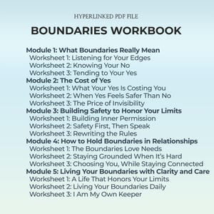 Boundaries Workbook Emotional Healing Journey Printable Self Care Therapy Support Guide Self Discovery Growth Path Inner Wellness Safety