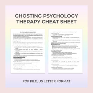 Ściągawka psychologii ghostingu dla osób po rozstaniu, unikające przywiązanie, problemy z zaufaniem, zaniedbanie emocjonalne, terapia zamknięcia, plik PDF do druku