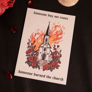 Stampa A6 La mia ispirazione Chemical Romance - Qualcuno mi compra delle rose Qualcuno brucia la chiesa