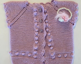 Débardeur bébé fille 12-18 mois, tricoté à la main