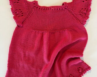 Baby dress knitted %100 Cotton for 6-9 months babies