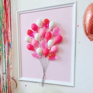 Decoración de pared con globos 3D grandes – Arte con globos de resina epoxi – Libro de firmas para baby shower – Decoración para habitación infantil – Regalo hecho a mano