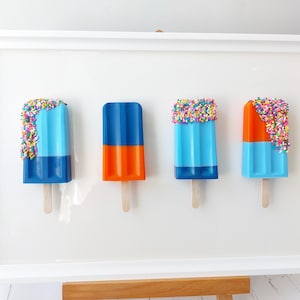 Popsicle Wall Art Decor 3D Pop Art in frame Dopamine decor Ice Cream Kitchen decor Nursery decor