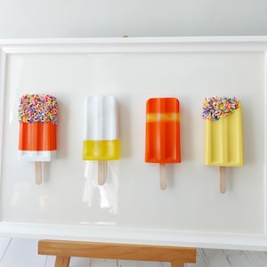 Popsicle muurkunst decor 3D popart in lijst Dopamine decor ijs keukeninrichting kinderkamerinrichting