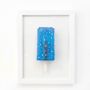 Popsicle popart 3D blauw ijs muur hangend keuken kinderkamer café decor