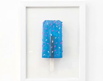 3D Wall decor  Blue Ice Cream Wall Hanging Kitchen Nursery Cafe decor