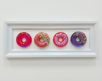 Donut Resin Wall Hanging Wall Art 3D Pop Art Food Art Nursery Decor Donut Sculpture