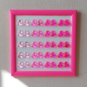 Neon Pink Resin Duck Pop Art Wall Decor Handmade Gradient Dopamine Art in Wooden Frame