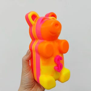 Giant Gummy Bear Pop Art Sculpture Candy Decor Resin Art 7 inch