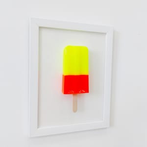Popsicle popart 3D neon oranje geel ijs muur hangend keuken kinderkamer café decor