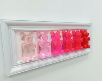 Decorazione murale in resina a forma di orsetto gommoso: decorazione pop moderna (15,5 x 5,5 '')