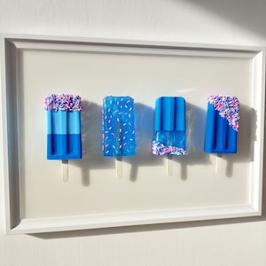 Popsicle muurkunst decor 3D popart in lijst Dopamine decor ijs keukeninrichting kinderkamerinrichting