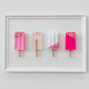 Popsicle muurkunst decor 3D popart in lijst Dopamine decor ijs keukeninrichting kinderkamerinrichting