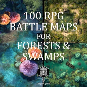 &#39;Battle Map Art&#39; - 100 digitale Karten für Wälder und Sümpfe, für D&D oder Pathfinder Rpg, für Roll20, ;