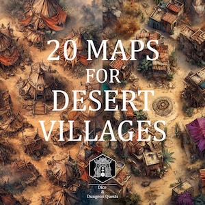 Battle Map Collection (16:9) voor Desert Villages, voor D&D (Dungeons and Dragons) of Pathfinder, voor Roll20, Foundry of VTT