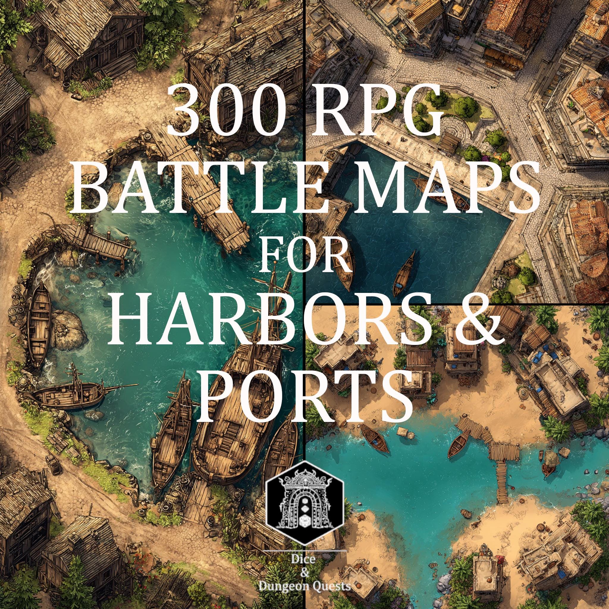 Battle Map Art - 300 Digital Maps for Harbors and Ports, for VTT RPG ...