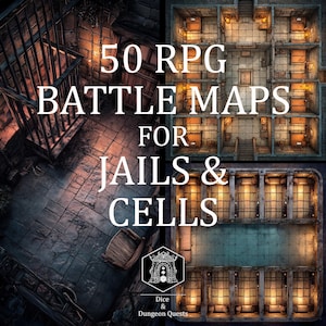 Battle Map Art - 50 Digital Maps for Jails and Cells, for D&D or Pathfinder rpg, for Roll20, Foundry or VTT - Roll20 rpg dnd maps