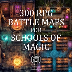 Battle Map Art - 300 Digital Maps for Schools of Magic, for VTT RPG Tabletop, Roll20, Fantasy Grounds or Foundry (digital download)