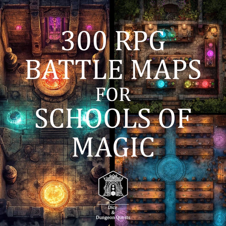 Battle Map Art - 300 Digital Maps for Schools of Magic, for VTT RPG ...