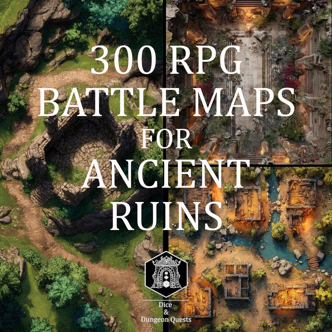 Battle Map Art - 300 Digital Maps for Ancient Ruins, for VTT RPG ...