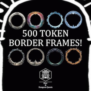 VTT Token Border Frames: D&D, Pathfinder, RPG - 500 PNGs (Digital Download)
