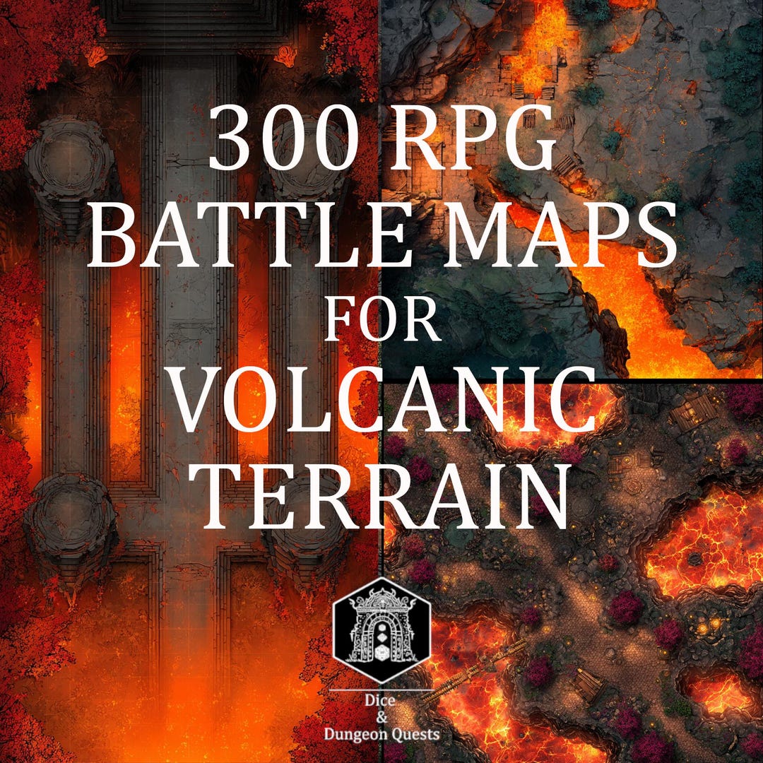 Battle Map Art - 300 Digital Maps for Volcanic Terrain, for VTT RPG ...