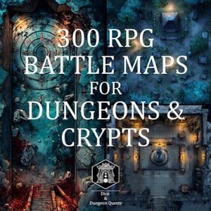 Arte de mapas de batalla: 300 mapas digitales para Dungeons and Crypts, para juegos de rol de mesa VTT, Roll20, Fantasy Grounds o Foundry (descarga digital)