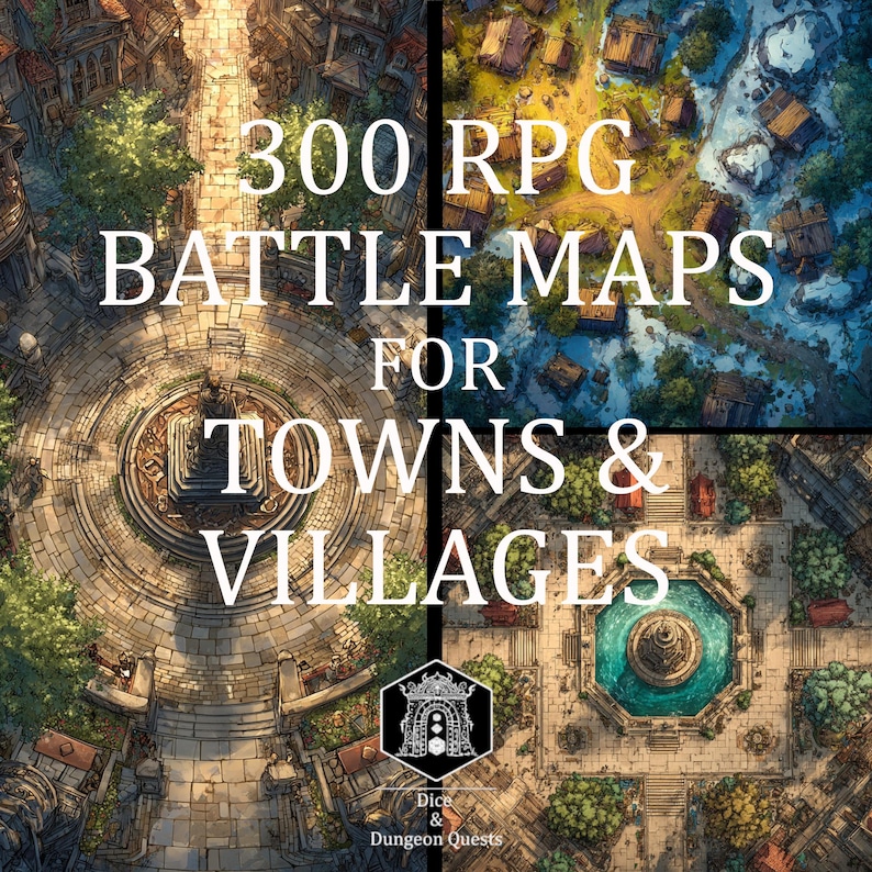 Battle Map Art - 300 Digital Maps for Villages and Towns, for VTT RPG ...