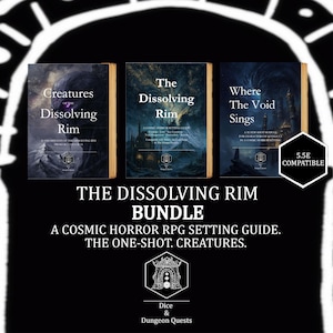 Pacchetto Dissolving Rim / Modulo di avventura per gioco di ruolo 5e + Compendio dei mostri + Guida all'ambientazione in PDF / Supplemento per gioco di ruolo da tavolo (download digitale)